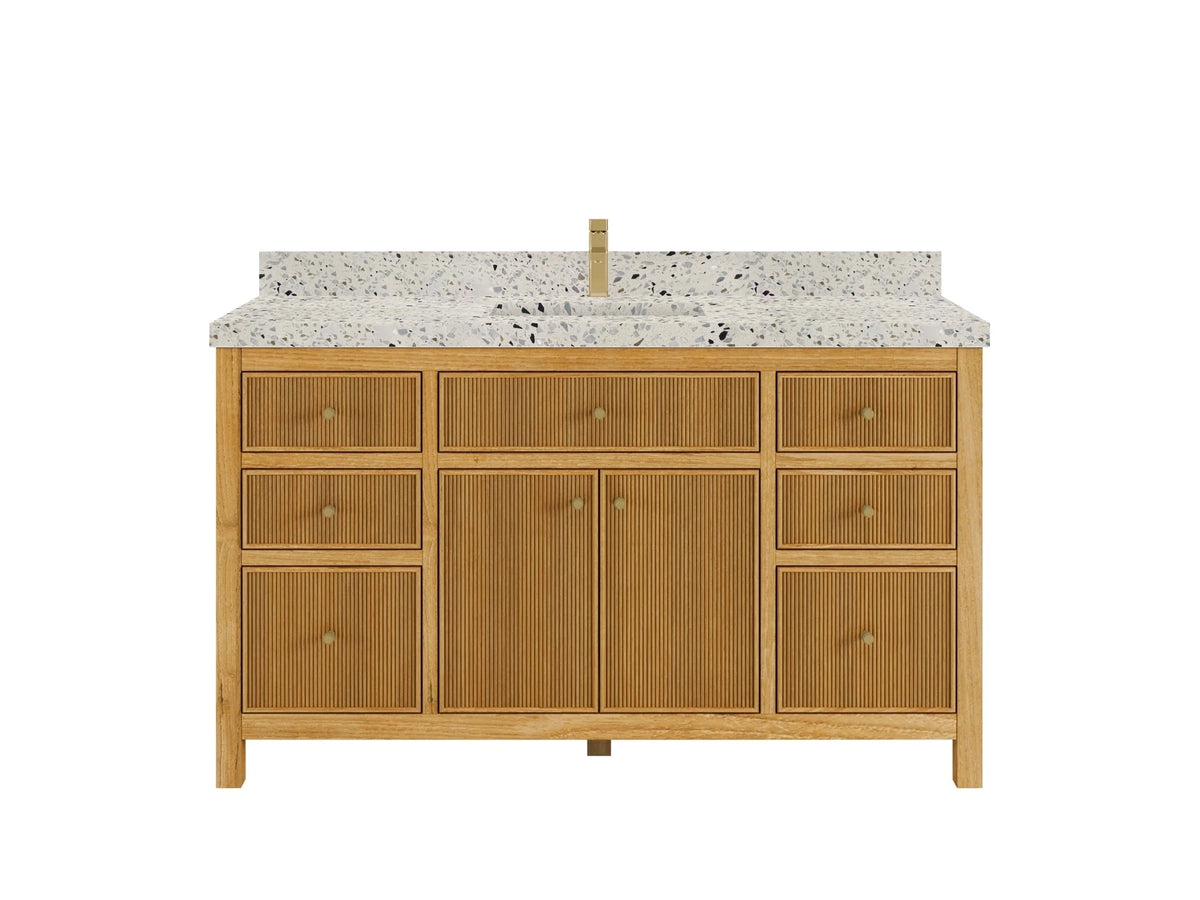 Sonoma Teak Wood 60 in. W x 22 in. D Single Sink Bathroom Vanity - Willow Bath and Vanity
