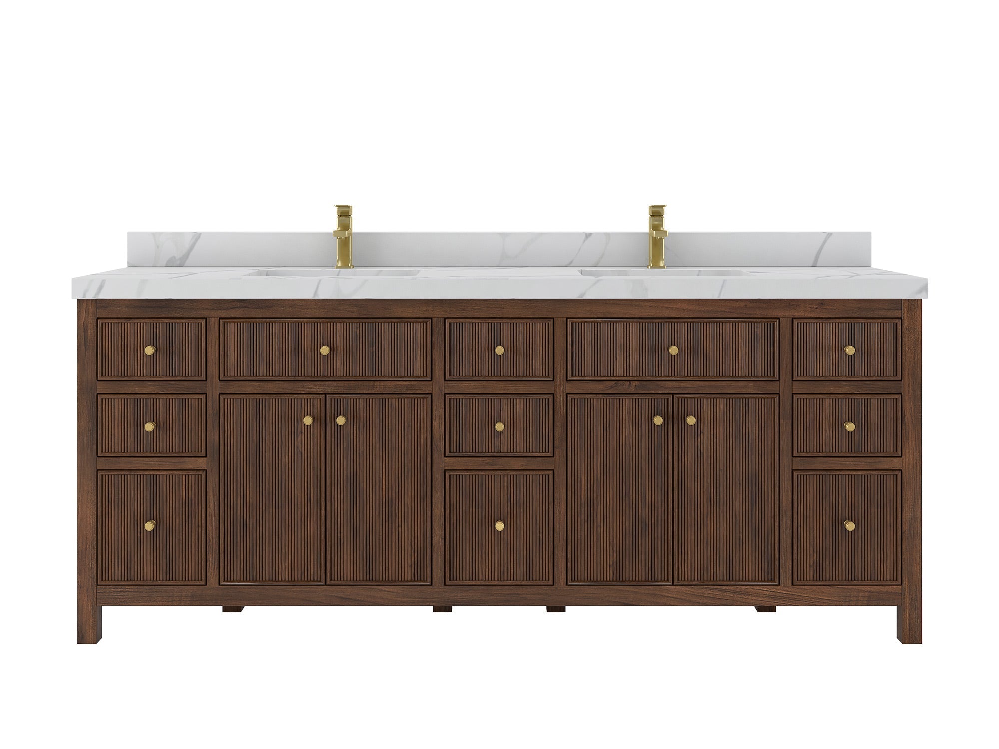 Sonoma Teak Wood 84 in. W x 22 in. D Double Sink Bathroom Vanity - Willow Bath and Vanity