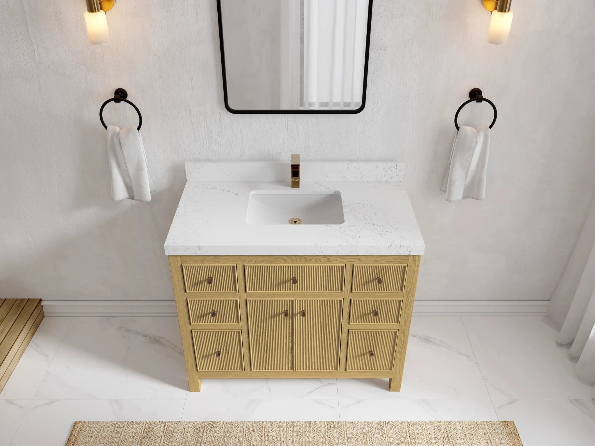 Sonoma White Oak 42 in. W x 22 in. D Single Sink Bathroom Vanity - Willow Bath and Vanity