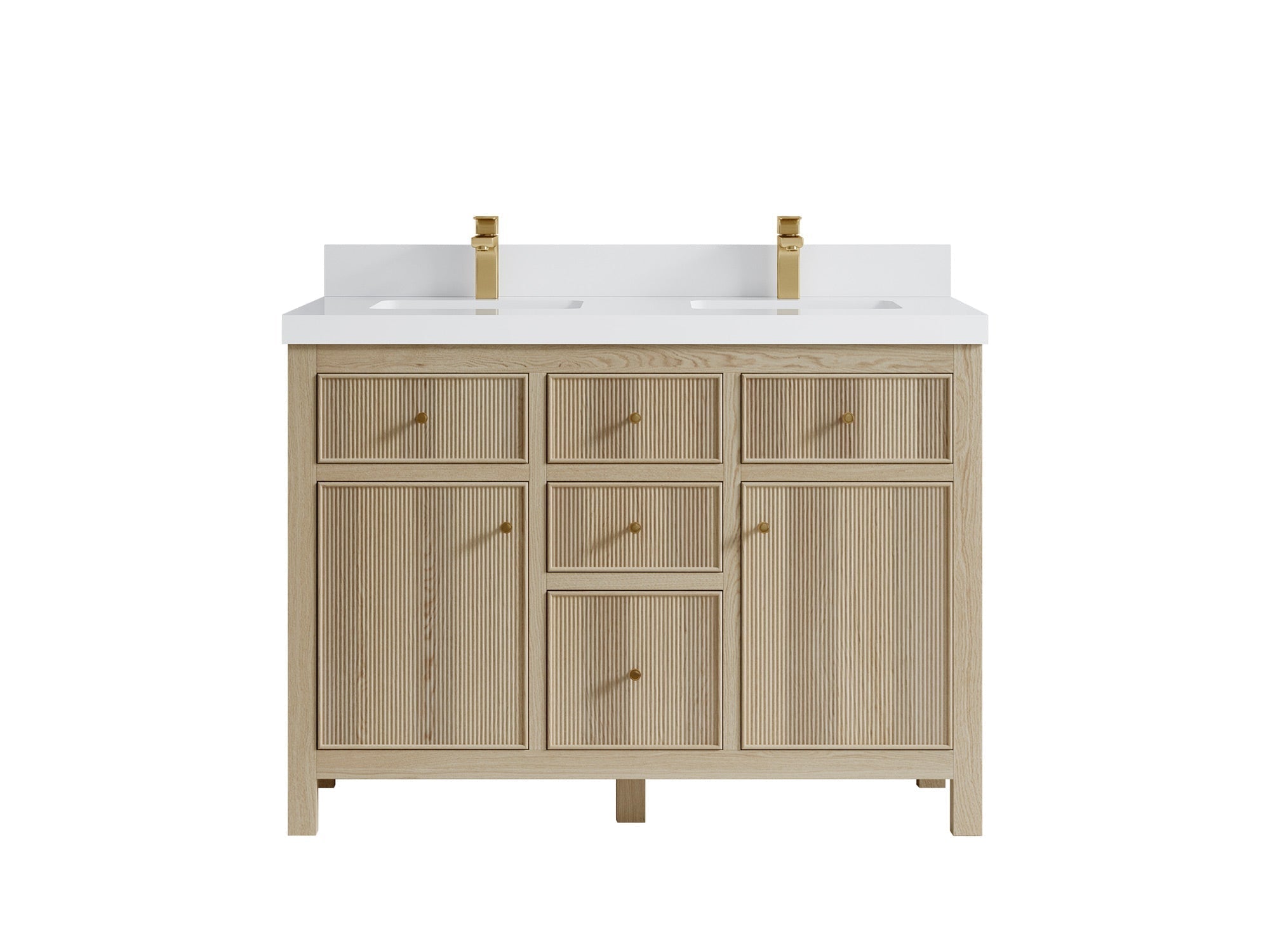 Sonoma White Oak 48 in. W x 22 in. D Double Sink Bathroom Vanity - Willow Bath and Vanity