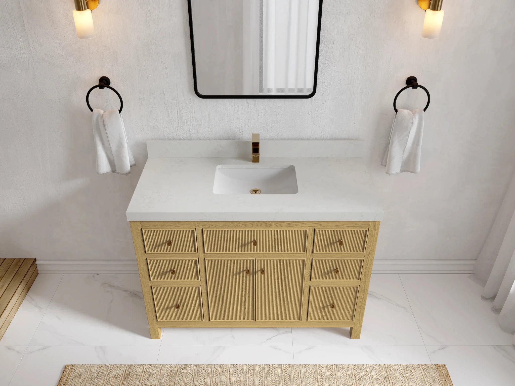 Sonoma White Oak 48 in. W x 22 in. D Single Sink Bathroom Vanity - Willow Bath and Vanity
