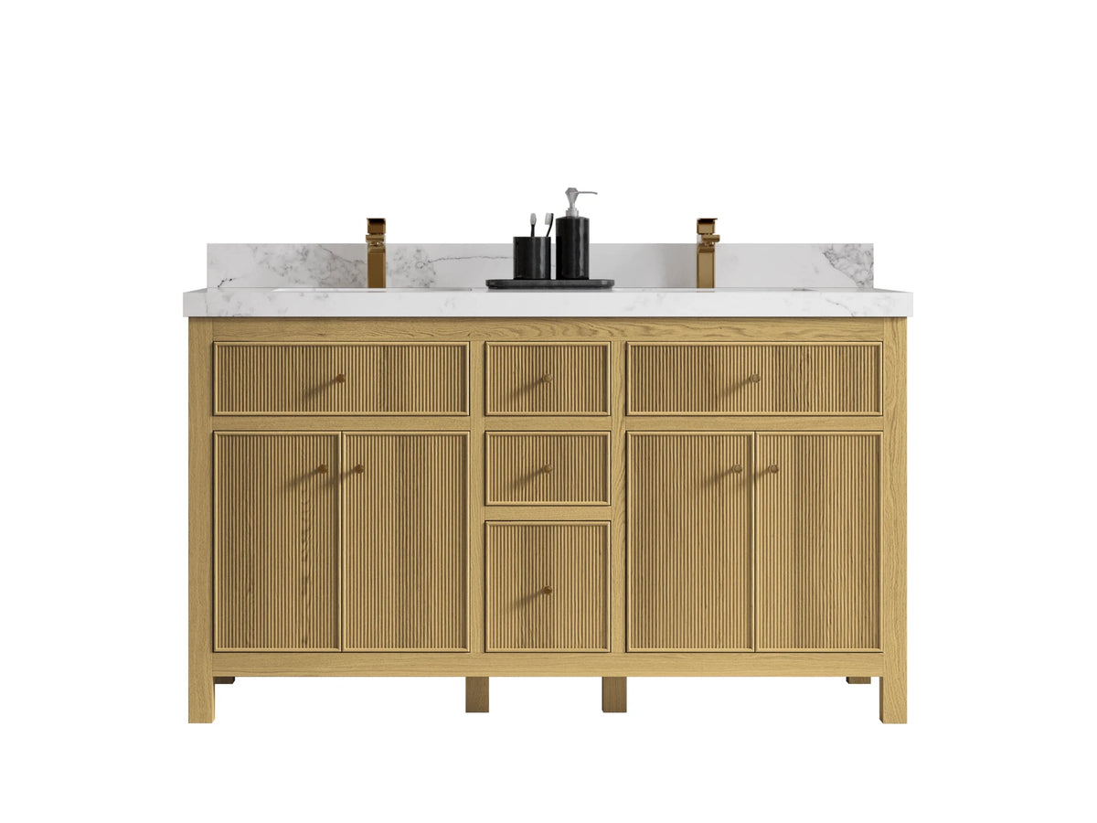 Sonoma White Oak 60 in. W x 22 in. D Double Sink Bathroom Vanity - Willow Bath and Vanity