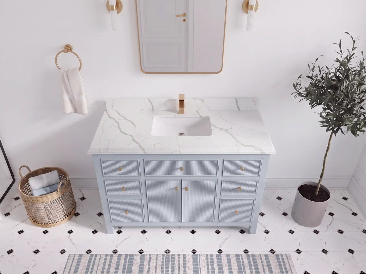 Sonoma 48 in W x 22 in D Free Standing Reeded Single Sink Bathroom Vanity