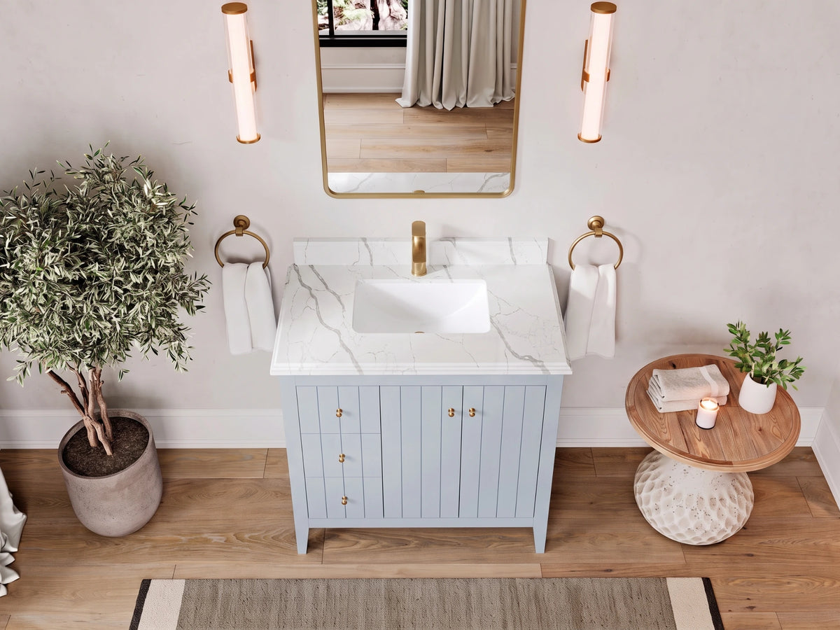 Atlanta 36 in. W x 22 in. D Center Sink Bathroom Vanity for Modern Elegant Bathrooms