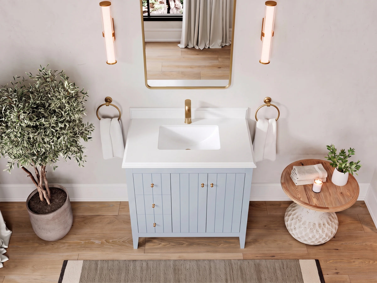 Atlanta 36 in. W x 22 in. D Center Sink Bathroom Vanity for Modern Elegant Bathrooms
