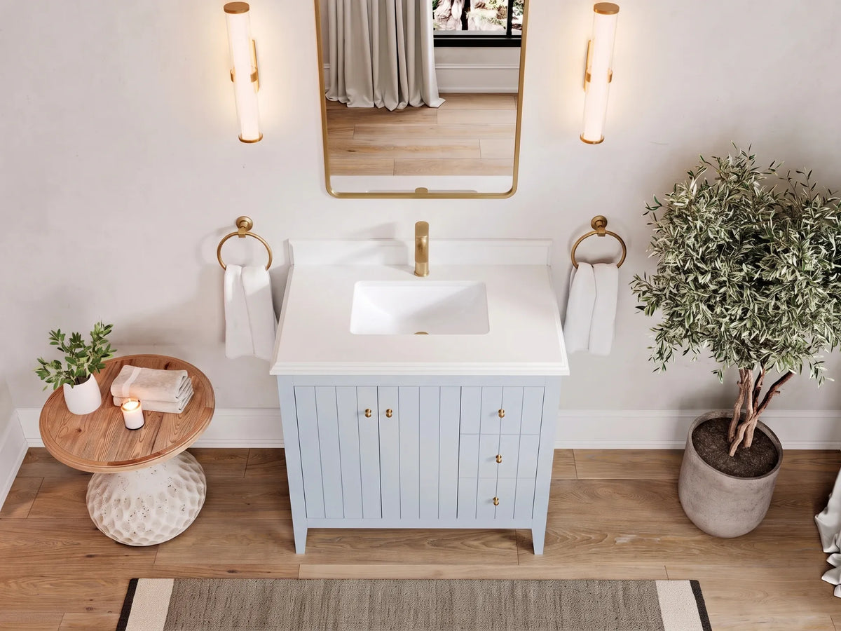 Atlanta 36 in. W x 22 in. D Center Sink Modern Bathroom Vanity