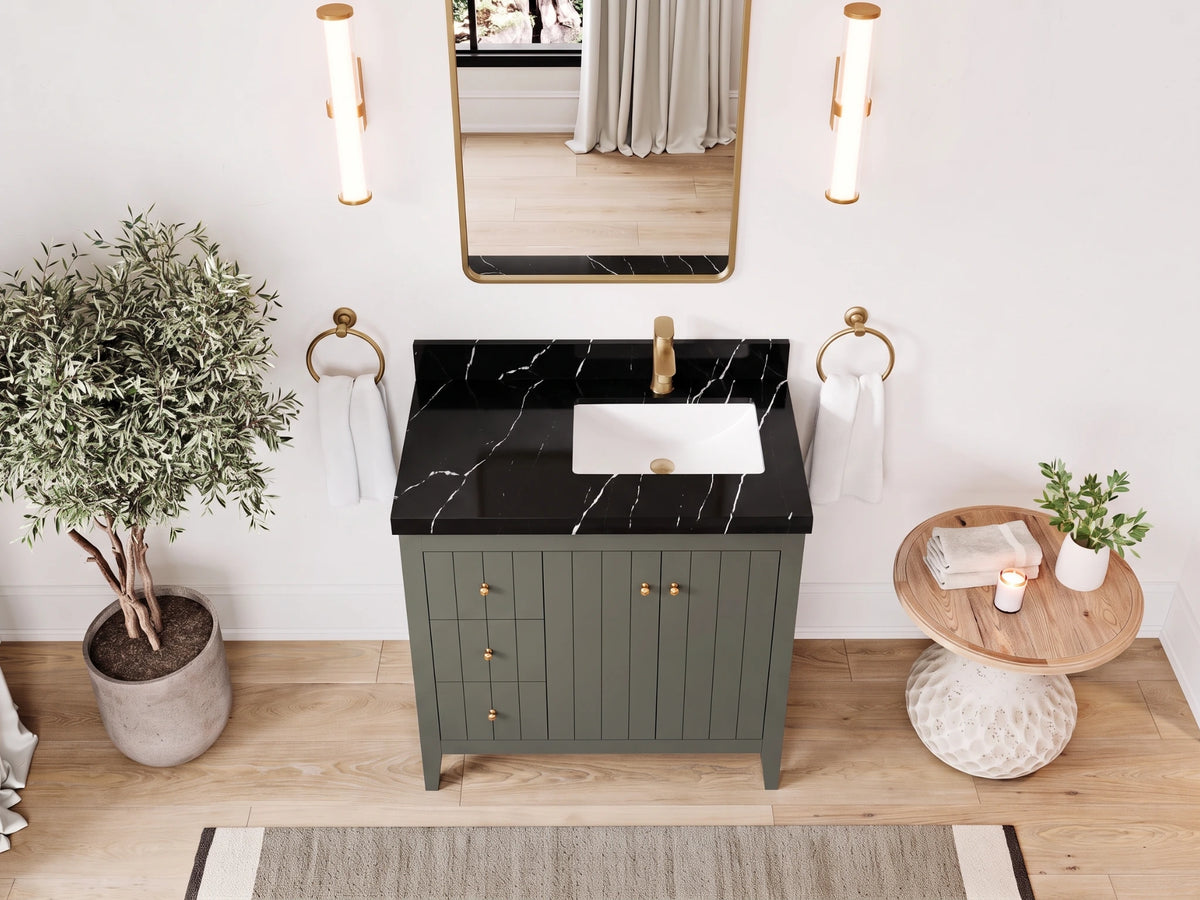 Atlanta 36 in. W x 22 in. D Left Offset Sink Bathroom Vanity