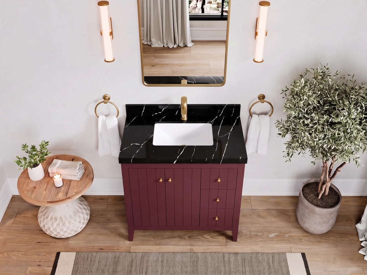 Atlanta 36 in. W x 22 in. D Center Sink Modern Bathroom Vanity