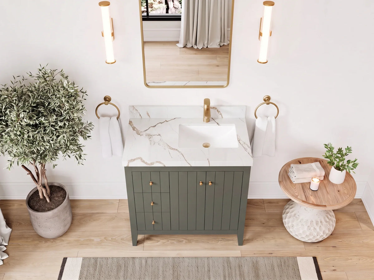 Atlanta 36 in. W x 22 in. D Right Offset Sink Bathroom Vanity