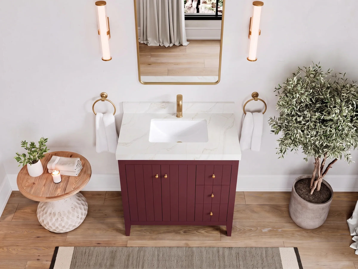 Atlanta 36 in. W x 22 in. D Center Sink Modern Bathroom Vanity