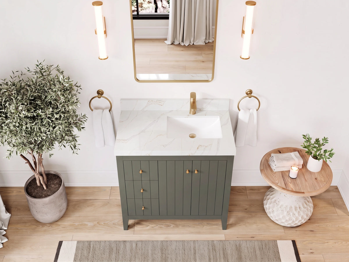 Atlanta 36 in. W x 22 in. D Left Offset Sink Bathroom Vanity