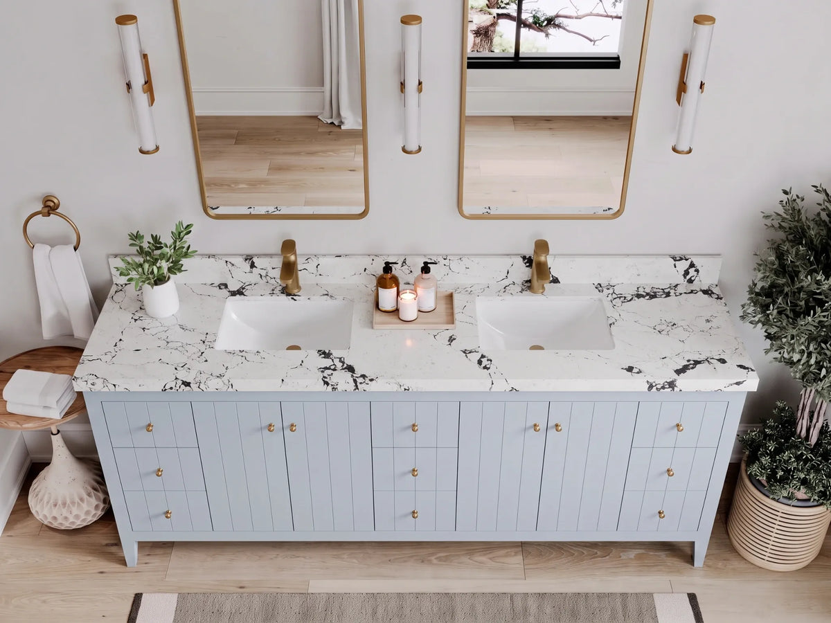 Atlanta 84 in. W x 22 in. D Double Sink Bathroom Vanity