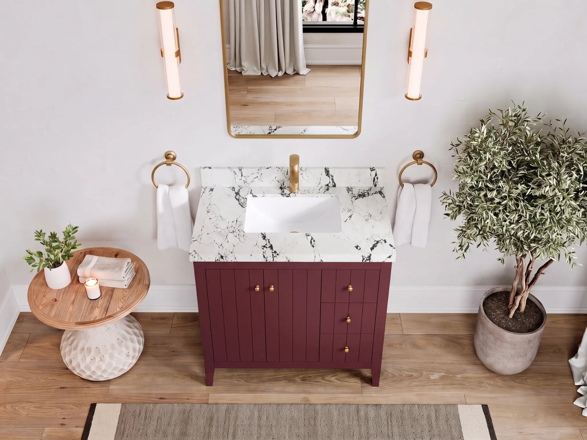 Atlanta 36 in. W x 22 in. D Center Sink Modern Bathroom Vanity