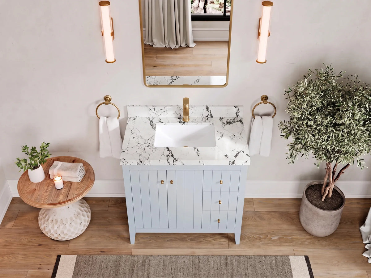 Atlanta 36 in. W x 22 in. D Center Sink Modern Bathroom Vanity