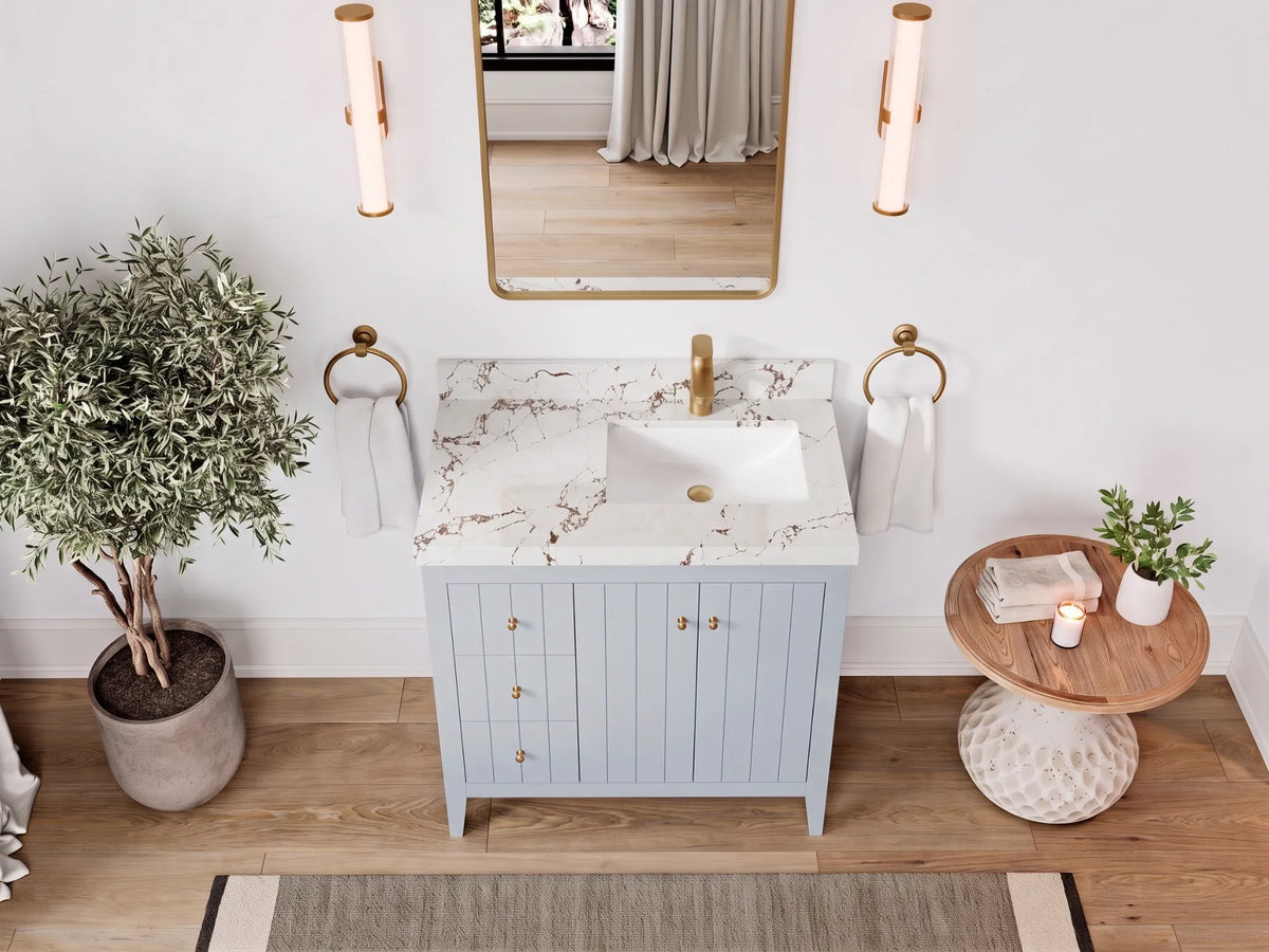 Atlanta 36 in. W x 22 in. D Right Offset Sink Bathroom Vanity
