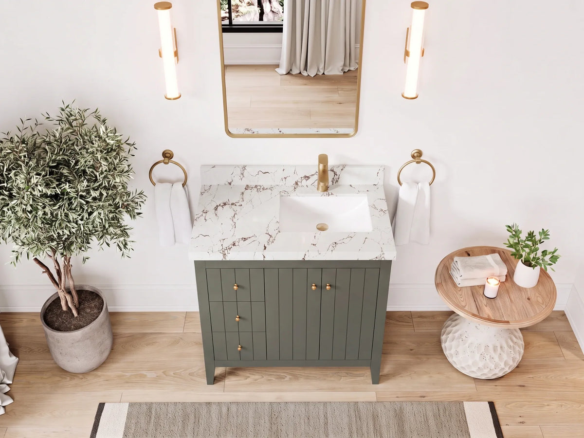 Atlanta 36 in. W x 22 in. D Right Offset Sink Bathroom Vanity