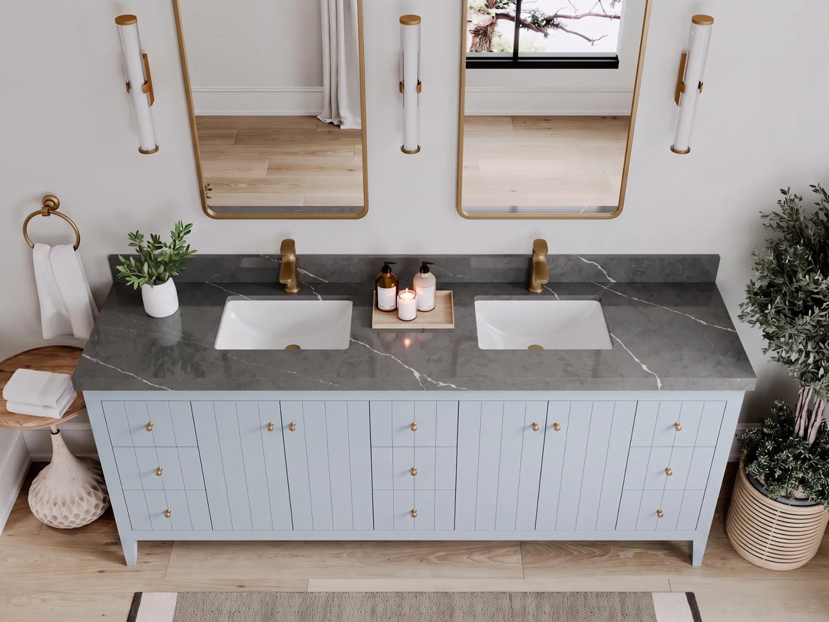 Atlanta 84 in. W x 22 in. D Double Sink Bathroom Vanity