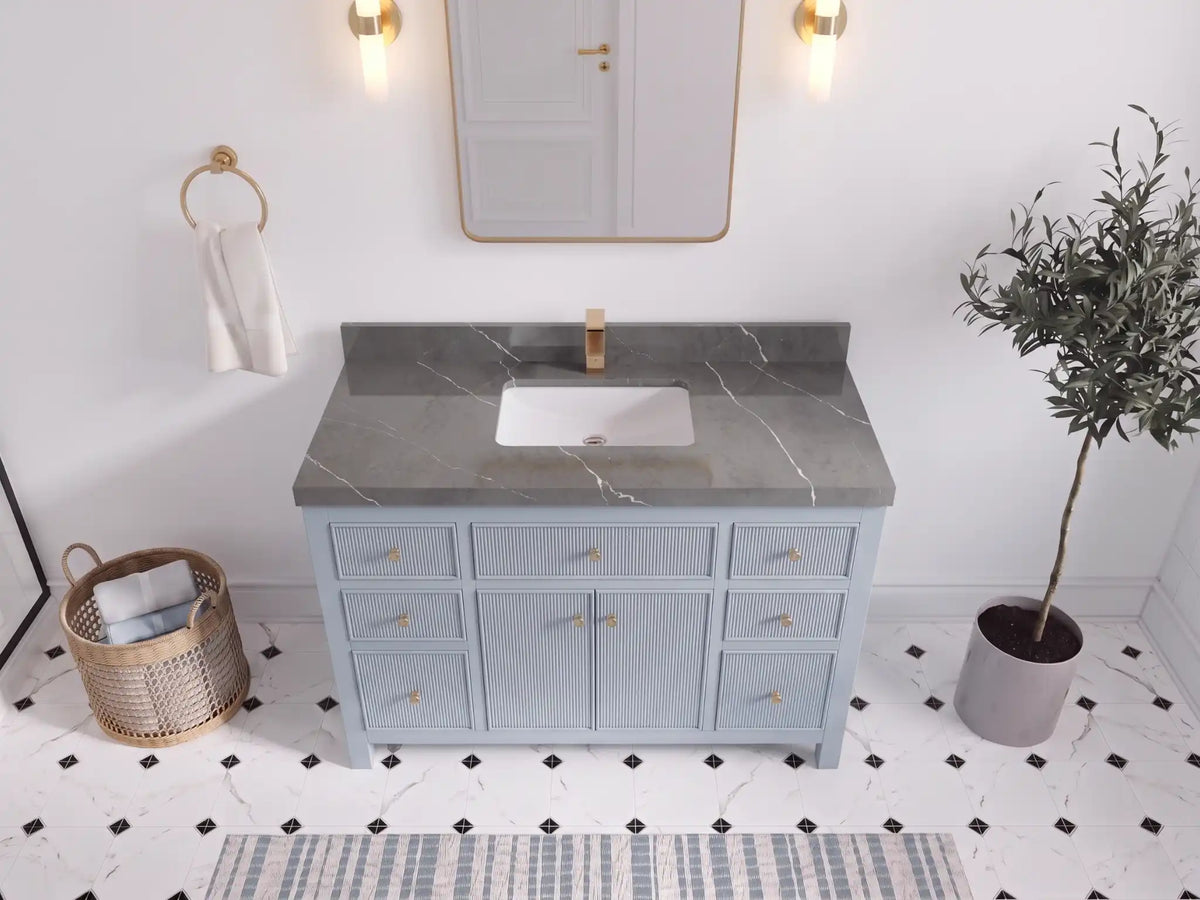 Sonoma 48 in W x 22 in D Free Standing Reeded Single Sink Bathroom Vanity