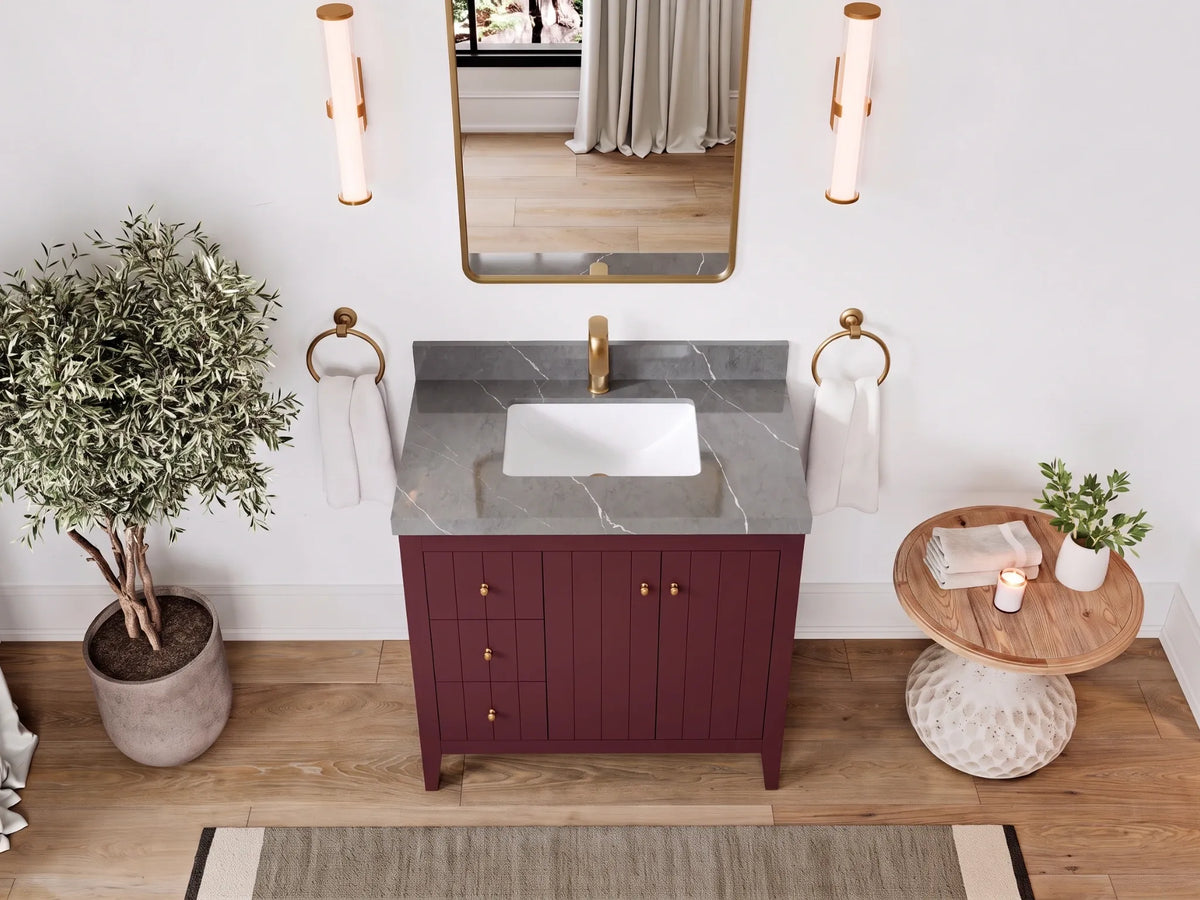 Atlanta 36 in. W x 22 in. D Center Sink Bathroom Vanity for Modern Elegant Bathrooms