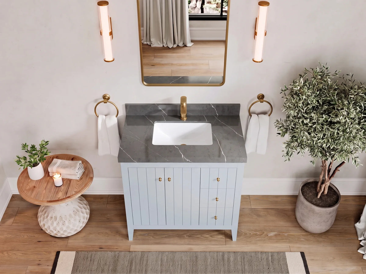 Atlanta 36 in. W x 22 in. D Center Sink Modern Bathroom Vanity