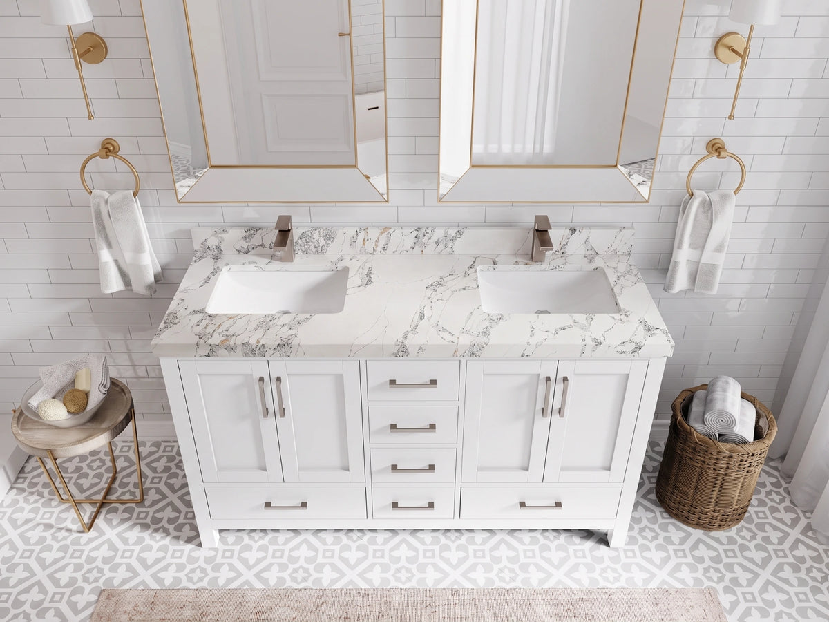 Malibu 60 in. W x 22 in. D Double Sink Bathroom Vanity