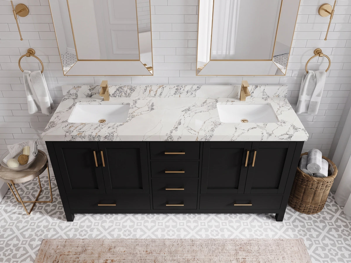 Malibu 72 in. W x 22 in. D Double Sink Bathroom Vanity