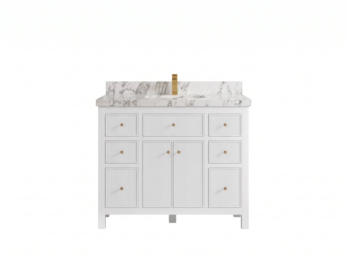 Sonoma 42 in W x 22 in D Free Standing Reeded Single Sink Bathroom Vanity