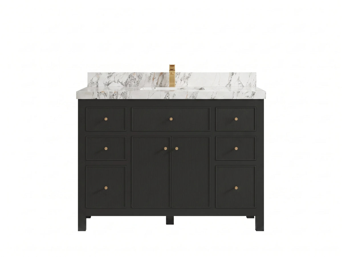 Sonoma 48 in W x 22 in D Free Standing Reeded Single Sink Bathroom Vanity