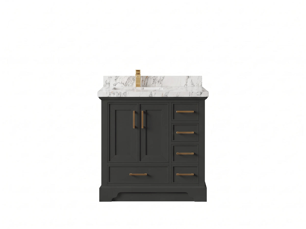 Charlotte 36 in. W x 22 in. D Left Offset Sink Bathroom Vanity