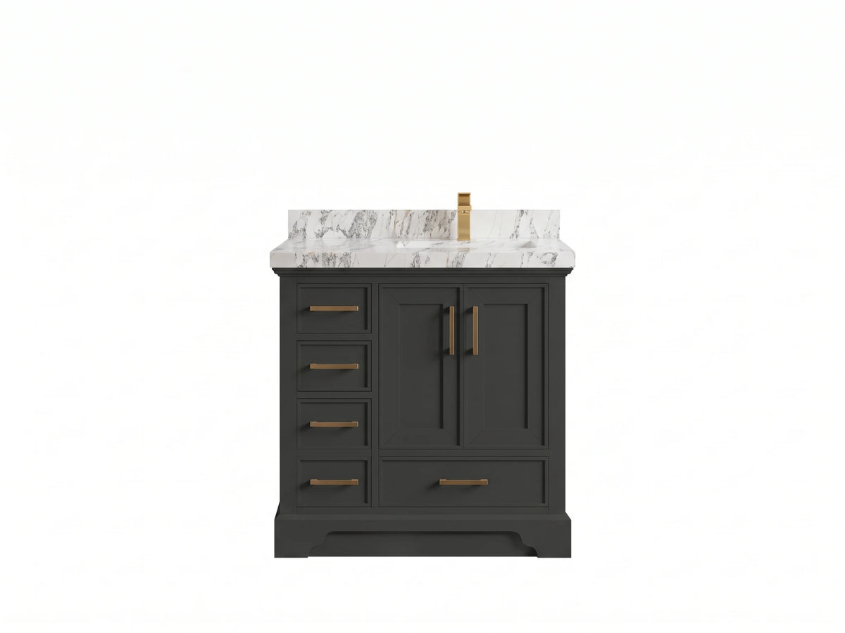 Charlotte 36 in. W x 22 in. D Right Offset Sink Bathroom Vanity