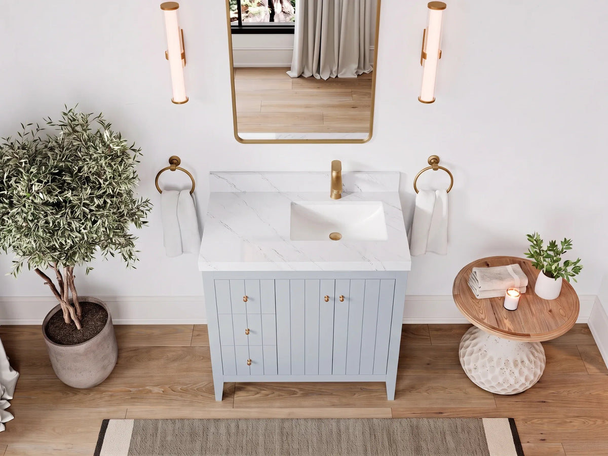Atlanta 36 in. W x 22 in. D Right Offset Sink Bathroom Vanity