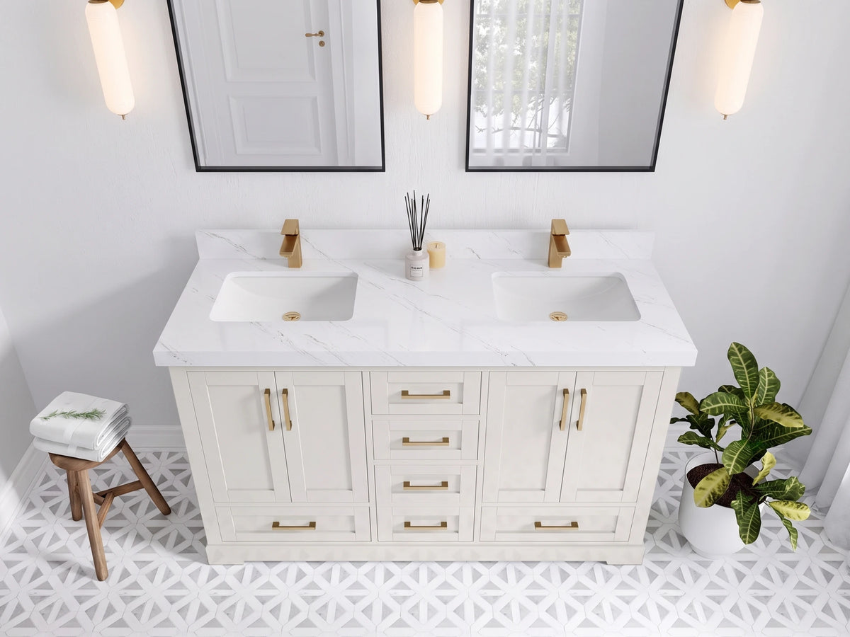 Boston 60 in. W x 22 in. D Double Sink Bathroom Vanity