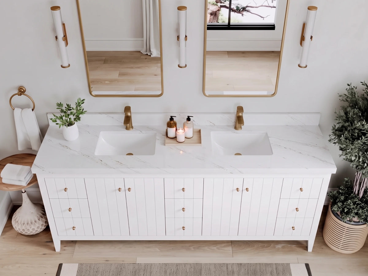 Atlanta 84 in. W x 22 in. D Double Sink Bathroom Vanity