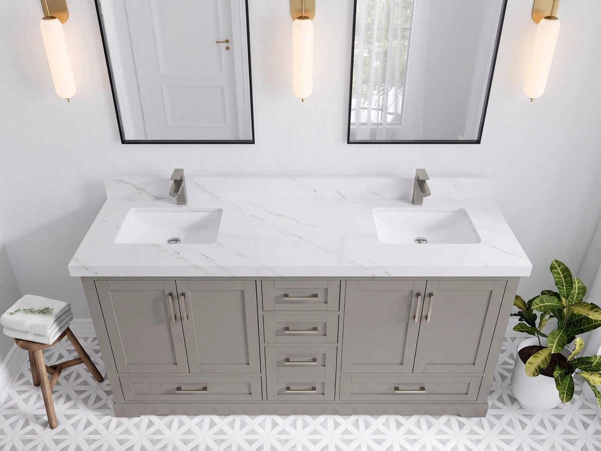Boston 72 in. W x 22 in. D Double Sink Bathroom Vanity