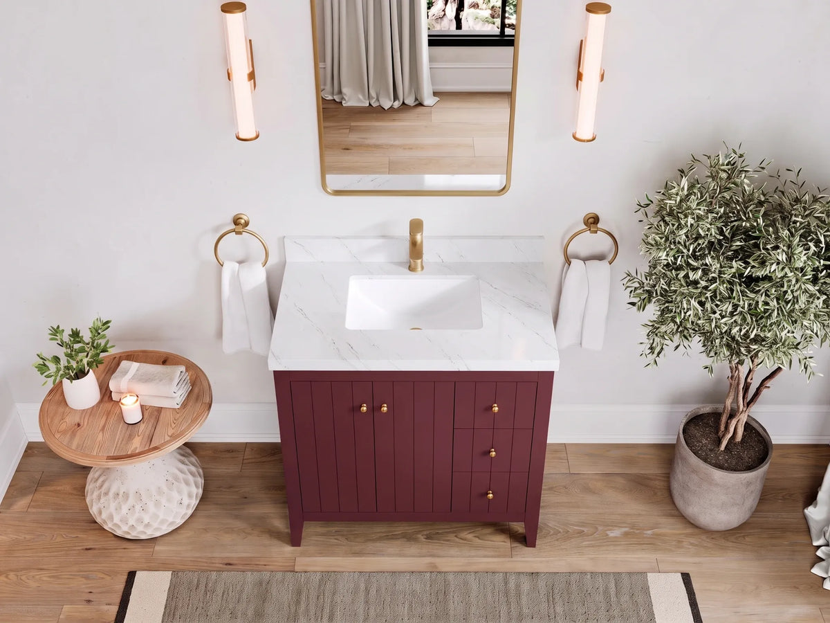 Atlanta 36 in. W x 22 in. D Center Sink Modern Bathroom Vanity