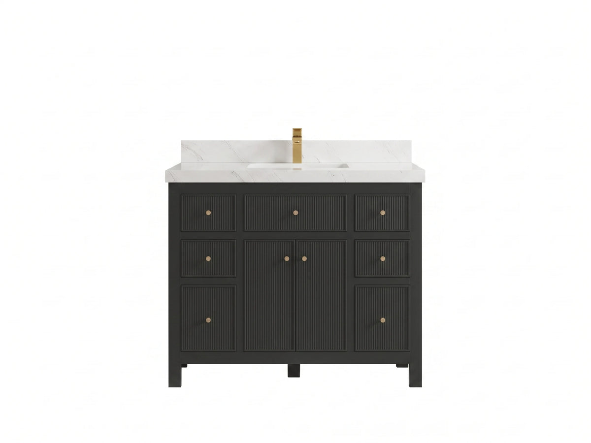 Sonoma 42 in W x 22 in D Free Standing Reeded Single Sink Bathroom Vanity