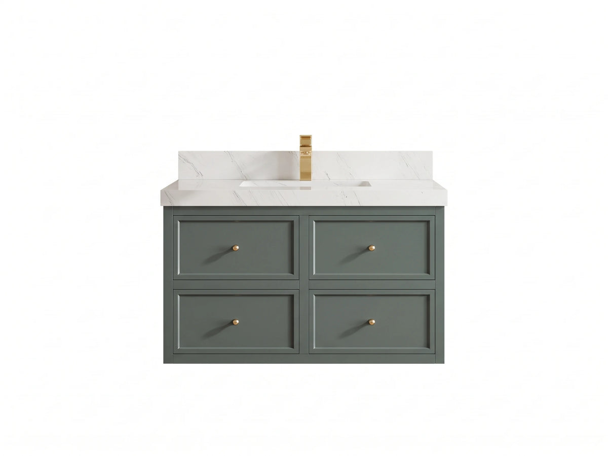 Roswell Floating 36 in. W x 22 in. D Center Sink Bathroom Vanity