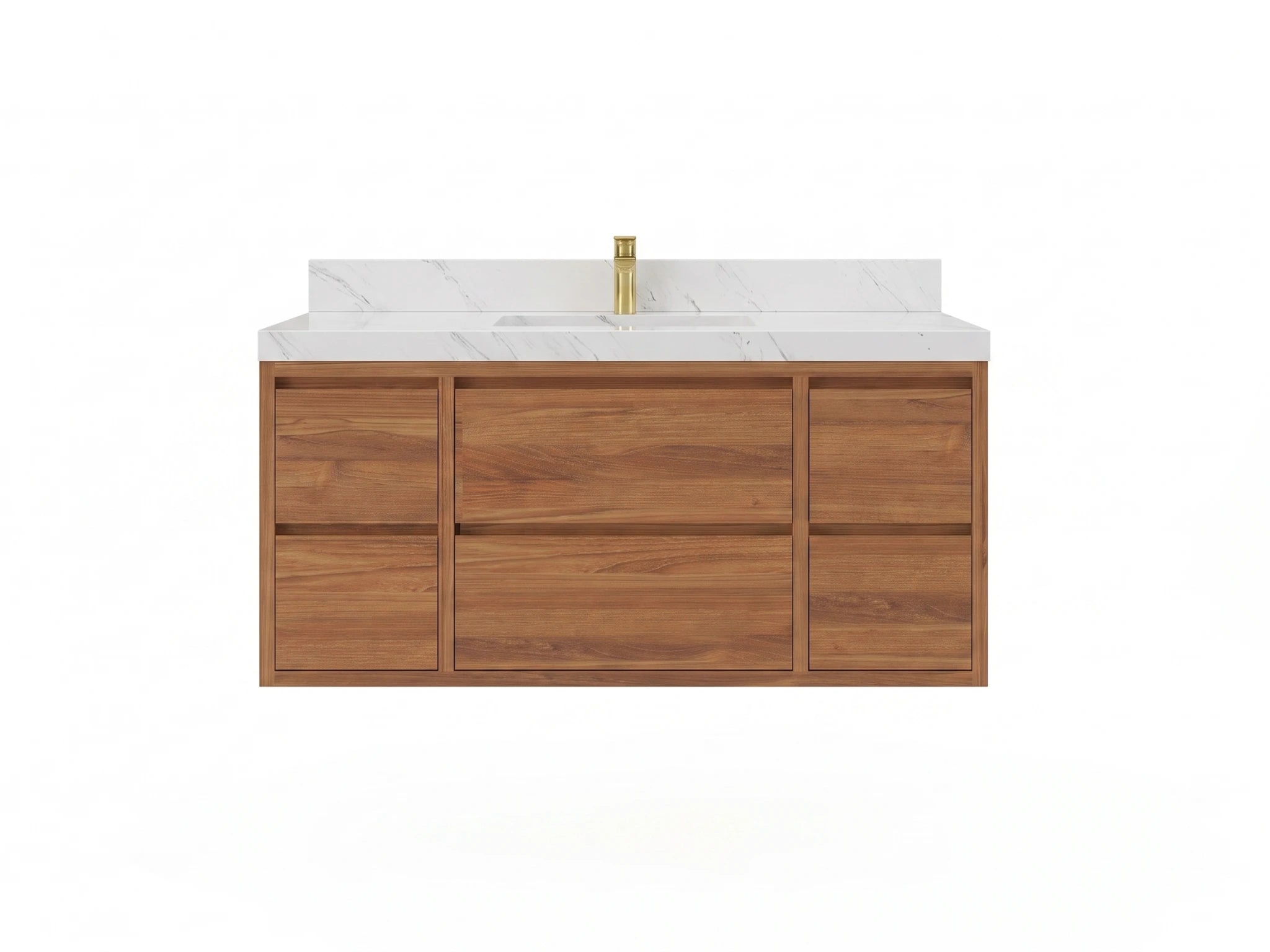 Madison Floating Teak Wood 48 in. W x 22 in. D Single Sink Bathroom Vanity