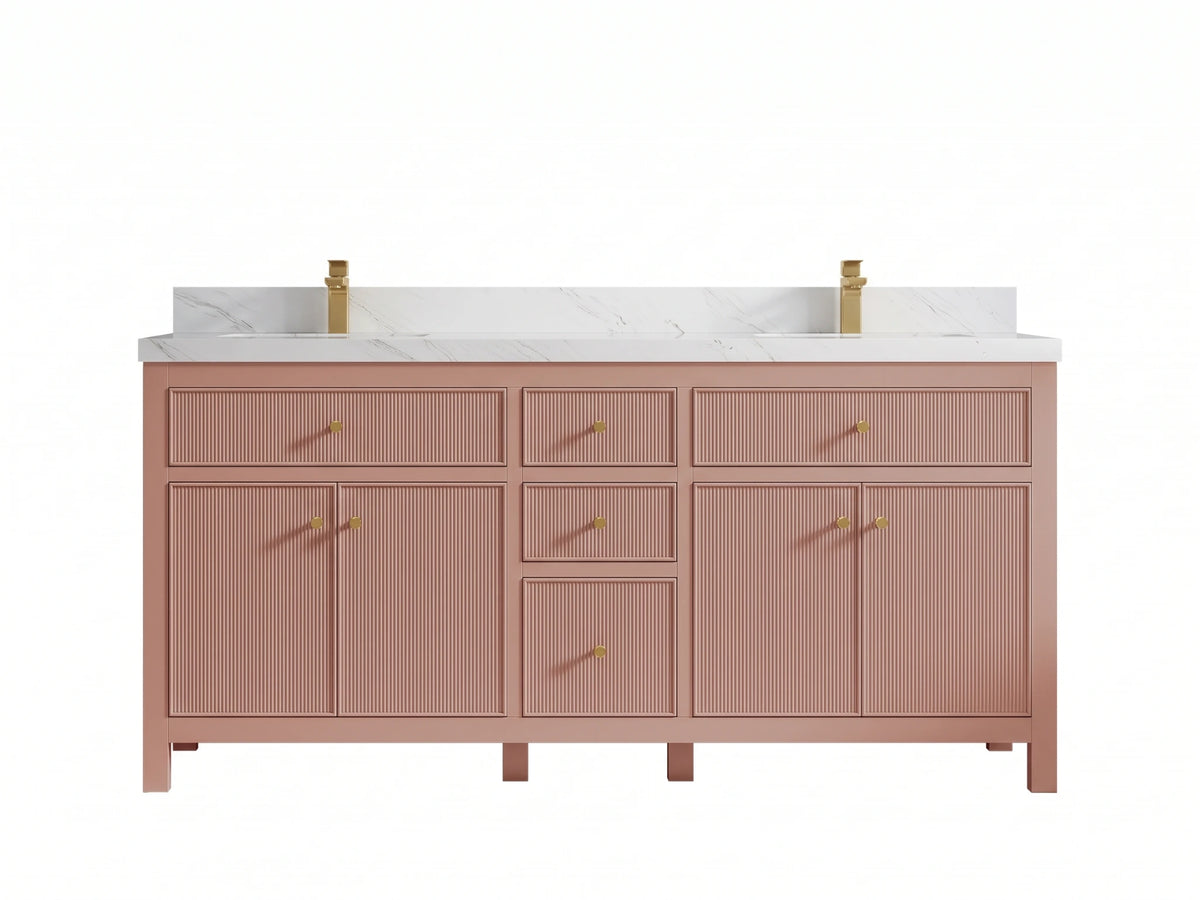 Sonoma 72 in W x 22 in D Free Standing Reeded Double Sink Bathroom Vanity