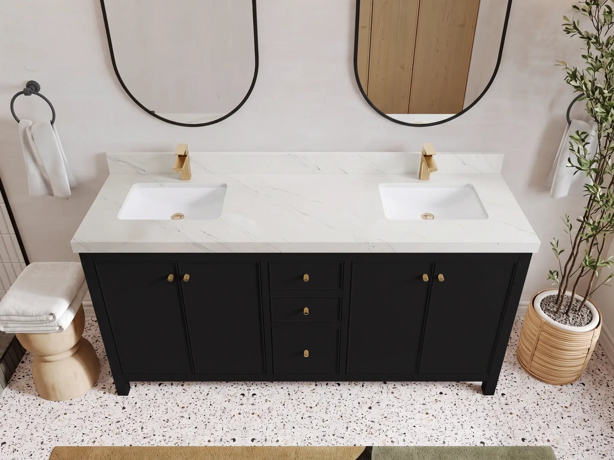 Chicago 72 in. W x 22 in. D Double Sink Bathroom Vanity
