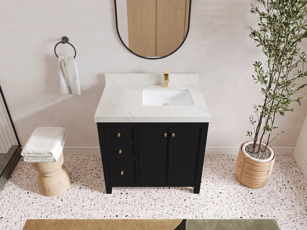 Chicago 36 in. W x 22 in. D Right Offset Sink Bathroom Vanity