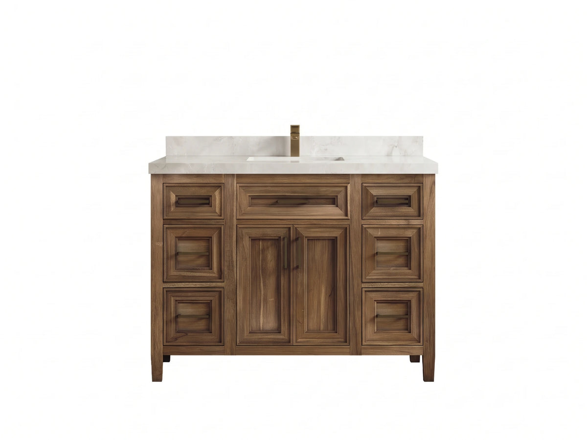Santa Monica Teak Wood 48 in. W x 22 in. D Single Sink Bathroom Vanity