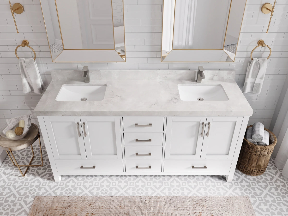 Malibu 72 in. W x 22 in. D Double Sink Bathroom Vanity