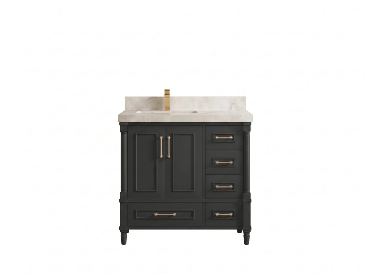 Aberdeen 36 in. W x 22 in. D Left Offset Sink Bathroom Vanity