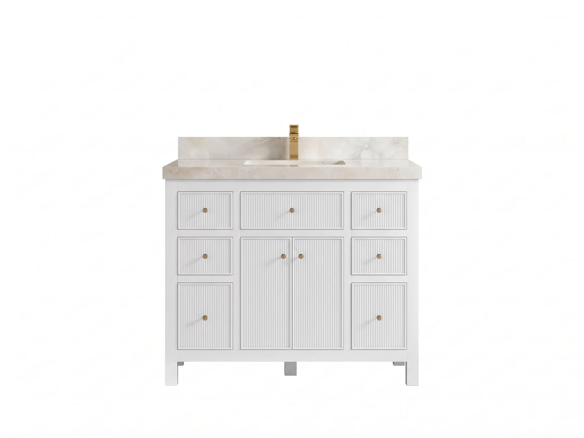 Sonoma 42 in W x 22 in D Free Standing Reeded Single Sink Bathroom Vanity
