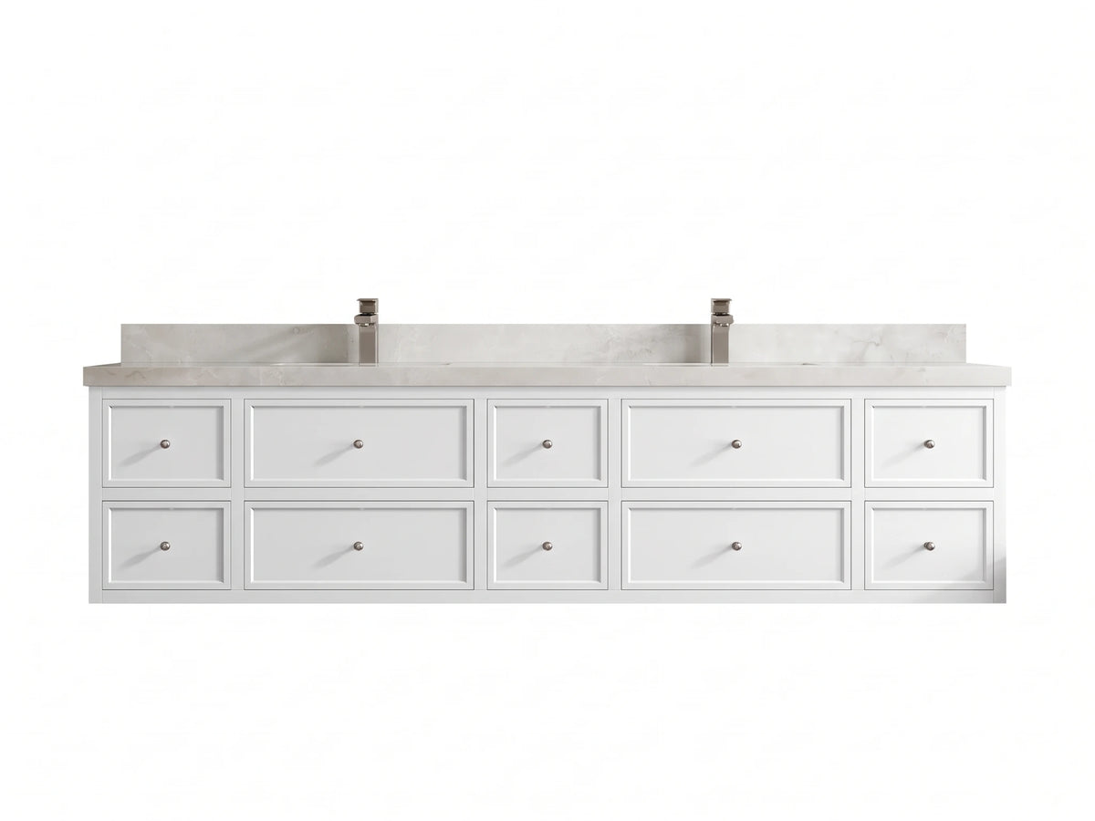 Roswell Floating 84 in. W x 22 in. D Double Sink Bathroom Vanity
