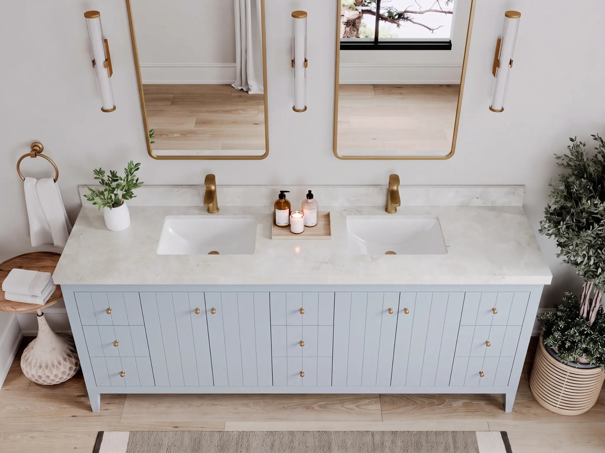 Atlanta 84 in. W x 22 in. D Double Sink Bathroom Vanity