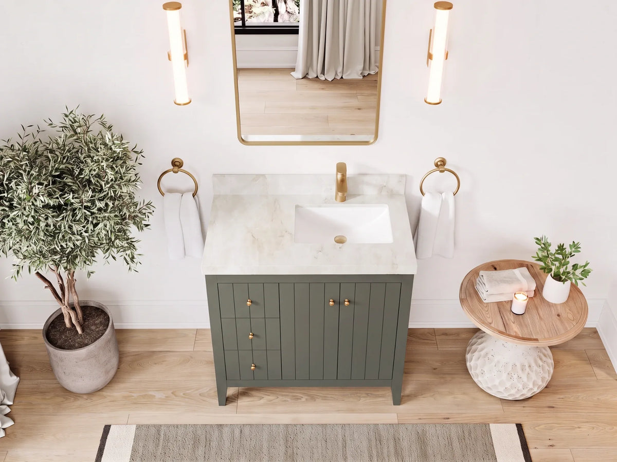 Atlanta 36 in. W x 22 in. D Right Offset Sink Bathroom Vanity