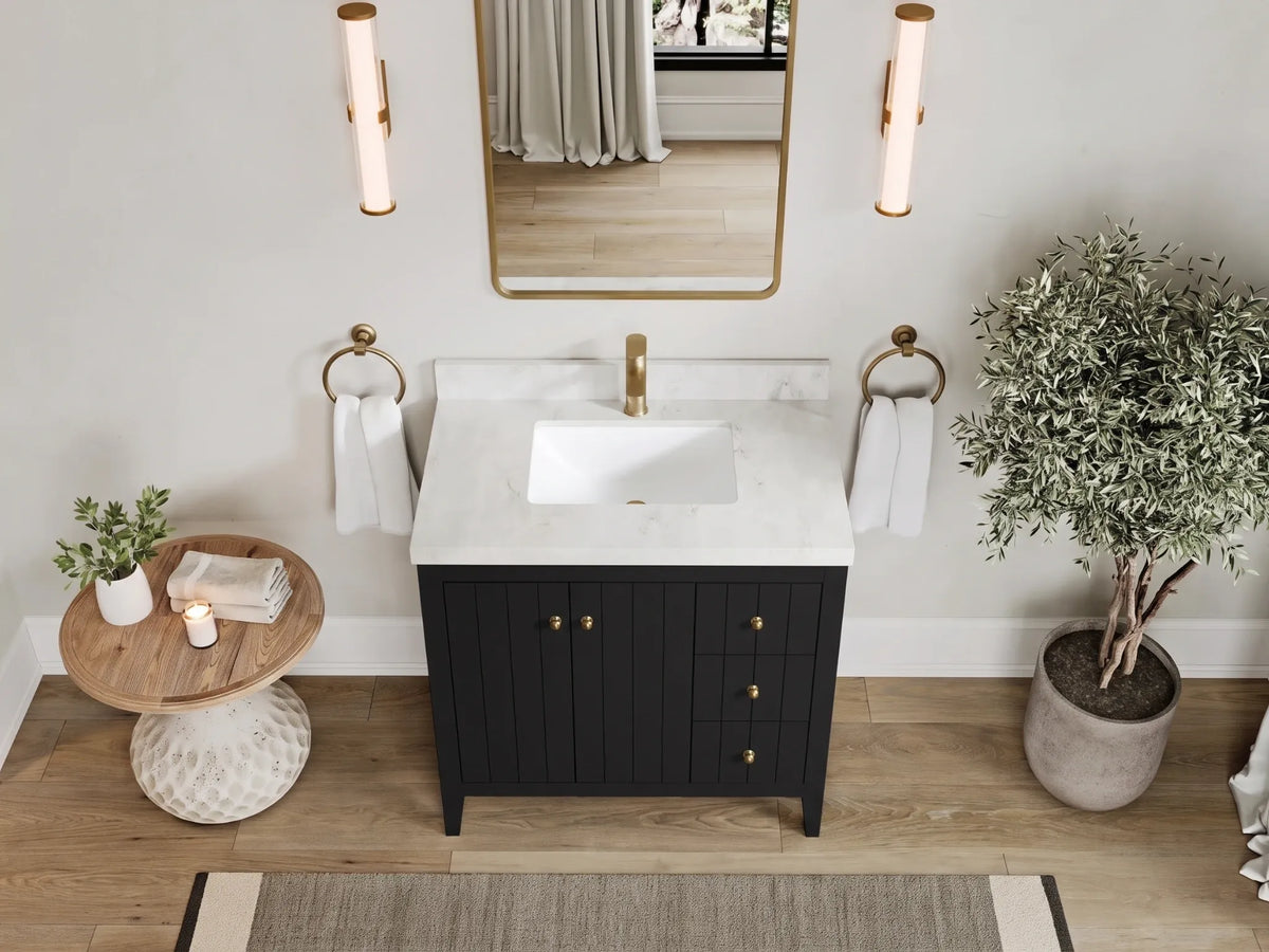 Atlanta 36 in. W x 22 in. D Center Sink Modern Bathroom Vanity