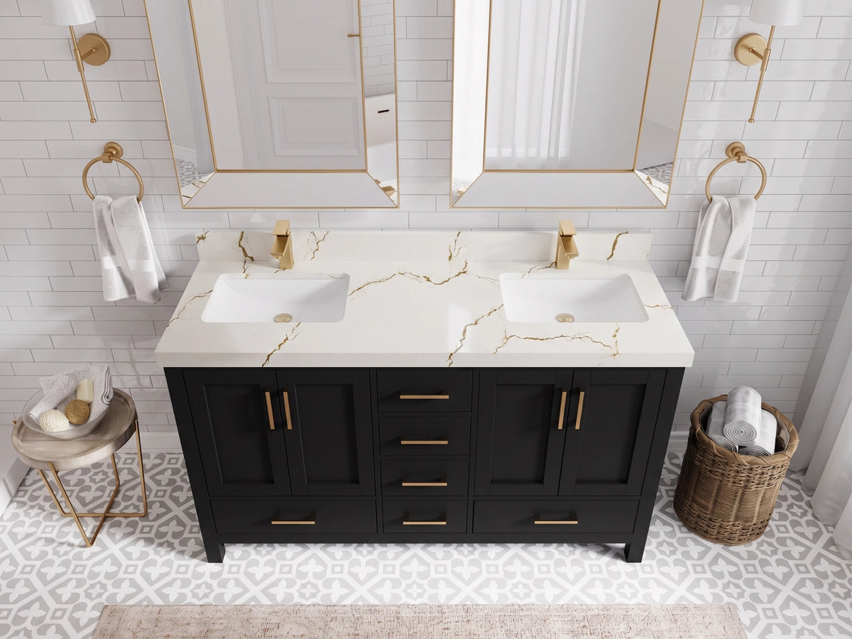 Malibu 60 in. W x 22 in. D Double Sink Bathroom Vanity